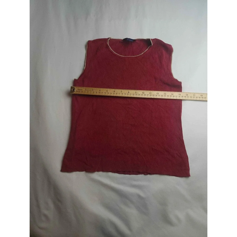 Ann Taylor Red Silk Knit Sleeveless Top Small Womens